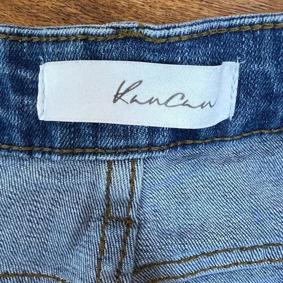 KanCan Jeans Womens 11/29 Blue Girlfriend‎ Mid Rise Distressed Denim Button Fly - Picture 9 of 12